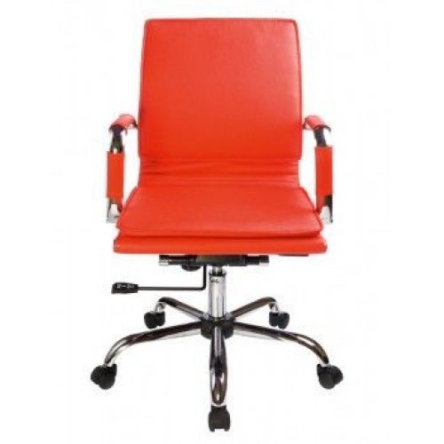 Купить Кресло руководителя Бюрократ CH-993-Low/Red низкая спинка красный искусственная кожа крестовина хром в интернет-магазине Ravta – самая низкая цена