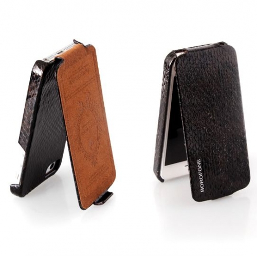 Купить Чехол Borofone Explorer leather case для iPhone 5, имитация кожи змеи (кофейный) в интернет-магазине Ravta – самая низкая цена