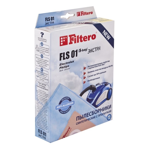 Купить Пылесборник Экстра FILTERO FLS-01 (S-bag) (8) XXL PACK из синтетического микроволокна MicroFib в интернет-магазине Ravta – самая низкая цена