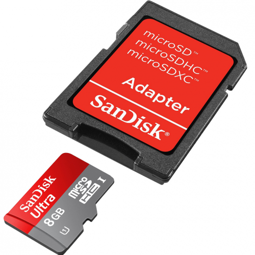 Купить Флеш карта microSDHC 8Gb Class10 Sandisk SDSDQU-008G-U46A +adapter в интернет-магазине Ravta – самая низкая цена