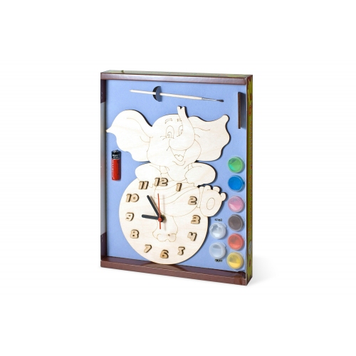 Купить Часы с циферблатом под роспись "Слоник" с красками арт.ДНИ123 /20 в интернет-магазине Ravta – самая низкая цена
