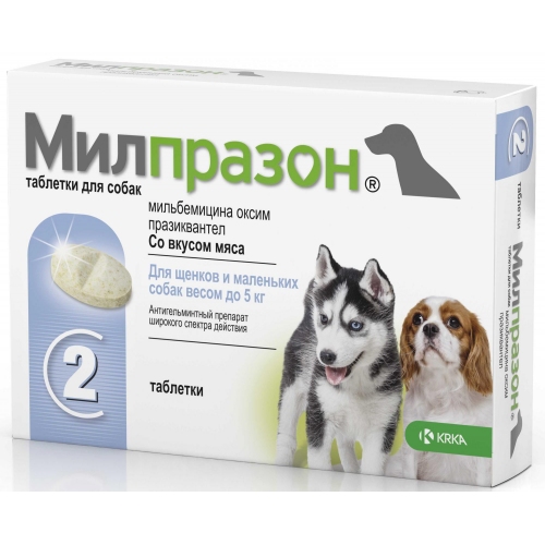 Купить Милпразон антигельминтик д/собак маленьких пород 2таб в интернет-магазине Ravta – самая низкая цена