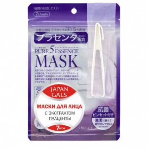 Купить 009724  Japan Gals Маска сЭкстрактом плаценты Pure5 Essential 7 шт в интернет-магазине Ravta – самая низкая цена