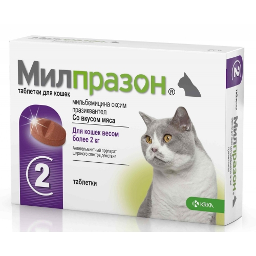 Купить Милпразон антигельминтик д/взрослых кошек 2таб в интернет-магазине Ravta – самая низкая цена