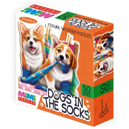Купить MIMI Puzzles Фигурный деревянный пазл "DOGS IN THE SOCKS" арт.8419 в интернет-магазине Ravta – самая низкая цена