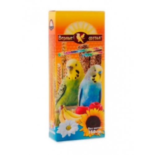 Купить Лакомство "Верные друзья" для волнистых попугаев с фруктами 150гр (две палочки) 1/15 в интернет-магазине Ravta – самая низкая цена
