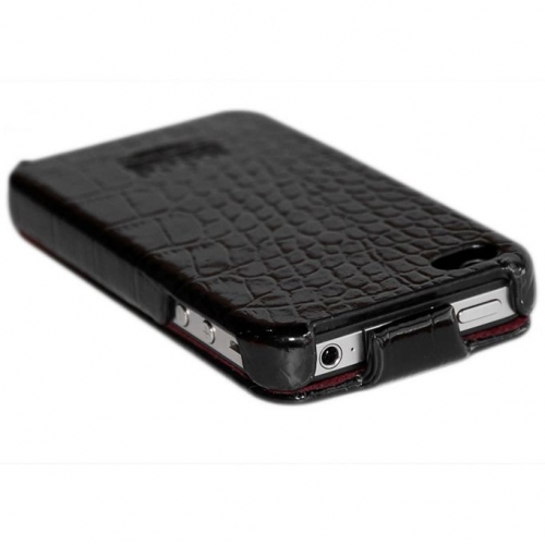 Купить Чехол HOCO Bright Crocodile leather case для iPhone 4/4s, имитация кожи крокодила (черный) в интернет-магазине Ravta – самая низкая цена