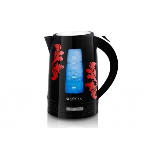 Купить Чайник Centek CT-1037 BL, 2,0л., (черный/красный)LED подсветка в интернет-магазине Ravta – самая низкая цена
