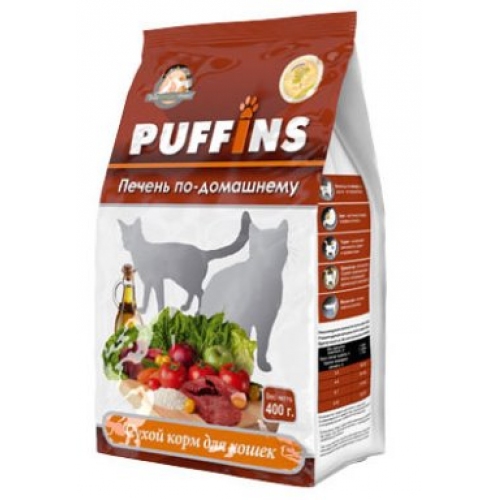 Купить Puffins сухой корм для кошек 10кг  Печень по-домашнему в интернет-магазине Ravta – самая низкая цена