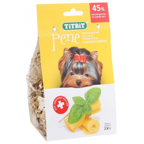 Купить Титбит 7119 Pene Печенье д/собак мелких пород с сыром и зеленью 200г в интернет-магазине Ravta – самая низкая цена
