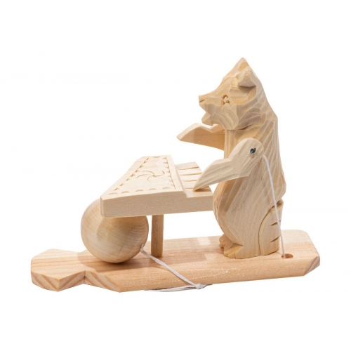 Купить Богородская игрушка "Медведь за пианино с зайцем" арт.8355 в интернет-магазине Ravta – самая низкая цена
