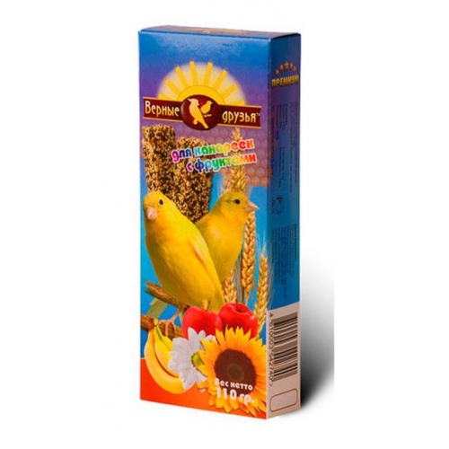 Купить Лакомство "Верные друзья" для канареек с фруктами 150гр (две палочки) 1/15 в интернет-магазине Ravta – самая низкая цена