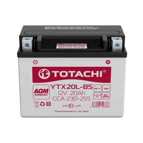 Купить АКБ TOTACHI MOTO YTX20L-BS 20 а/ч L AGM в интернет-магазине Ravta – самая низкая цена