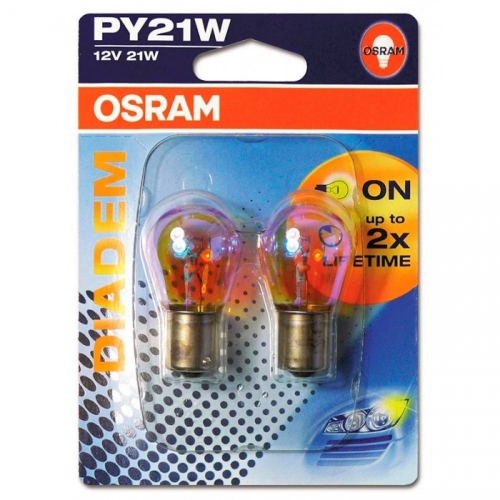 Купить Лампа OSRAM 7507-02B PY21W 12V 21W BAU15s желтая (блистер 2 шт.) в интернет-магазине Ravta – самая низкая цена