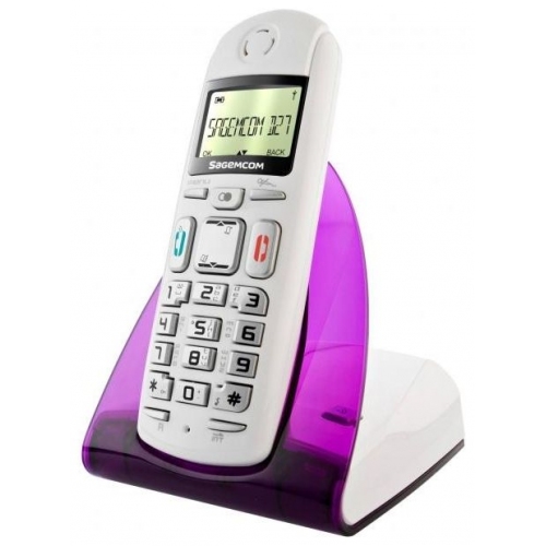 Купить Телефон DECT Sagemcom D27T  (белый/пурпурный) в интернет-магазине Ravta – самая низкая цена