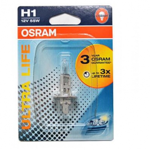 Купить Лампа OSRAM 64150ULT-01B H1 12V 55W P14,5s (UltraLife) (блистер 1 шт.) в интернет-магазине Ravta – самая низкая цена
