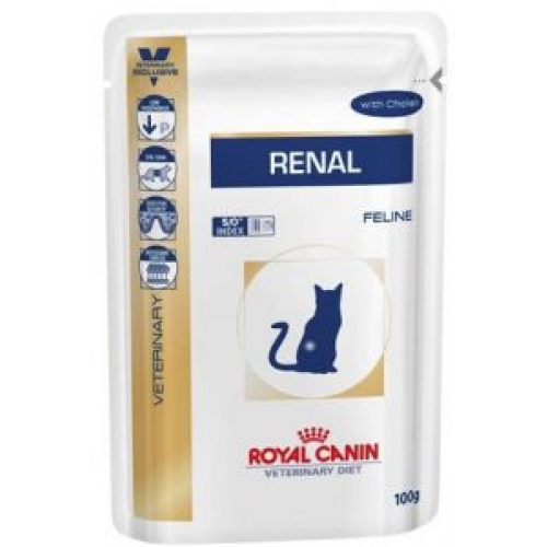 Купить Консервы Royal Canin Renal пауч для кошек при почечной недостаточности Курица 85г в интернет-магазине Ravta – самая низкая цена