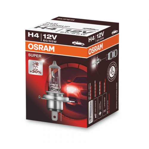 Купить Лампа OSRAM 64193SUP H4 12V 60/55W Р43t Super (+30%) в интернет-магазине Ravta – самая низкая цена
