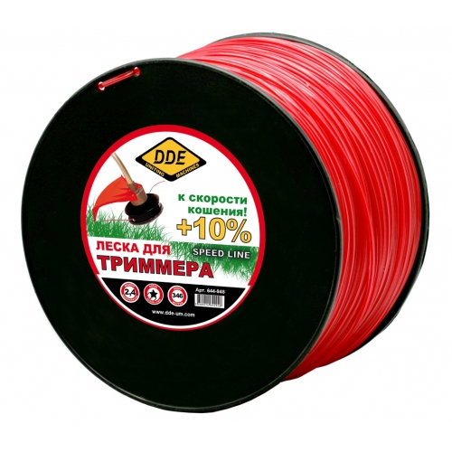 Купить Корд триммерный на катушке DDE "Speed line" (звезда) 2,4 мм х 346 м, красный в интернет-магазине Ravta – самая низкая цена