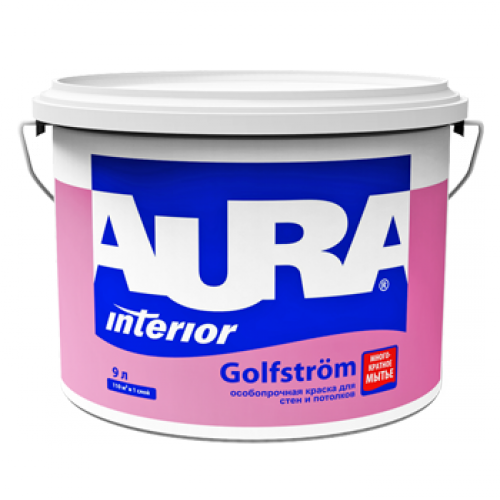 Купить Краска Эскаро Аура Golfstrоm водная моющаяся особопрочная белая матовая 9л база А в интернет-магазине Ravta – самая низкая цена