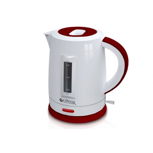 Купить Чайник Centek CT-1063 (бел/красный) 1.2л, 2000ВТ, LED индикатор включения в интернет-магазине Ravta – самая низкая цена