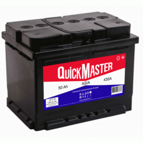 Купить Аккумулятор автомобильный QUICK MASTER PR ASIA 6СТ-50 (L)-(1) 430A 235*127*220 в интернет-магазине Ravta – самая низкая цена