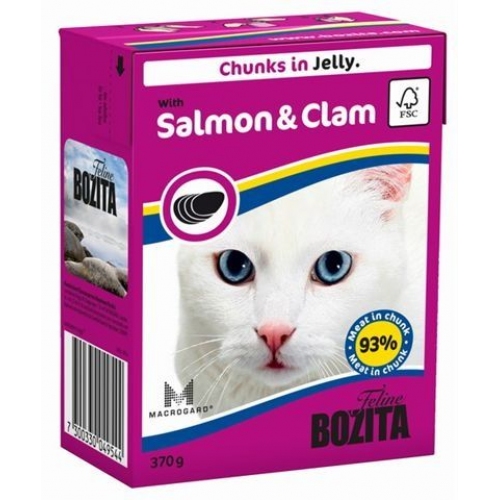 Купить Bozita super premium Кусочки в ЖЕЛЕ для кошек c лососем и мидиями (with Salmon & Clam) 0,37кг в интернет-магазине Ravta – самая низкая цена