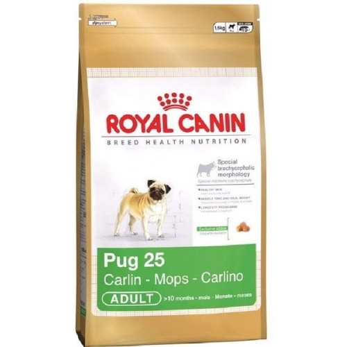 Купить Корм Royal Canin Pug 25 для мопса 1,5кг в интернет-магазине Ravta – самая низкая цена