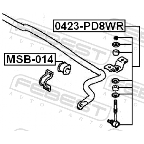 Купить (msb-014) Втулка заднего стабилизатора D25 FEBEST (Mitsubishi Delica PD4W/PD6W/PD8W 1994-2004) в интернет-магазине Ravta – самая низкая цена