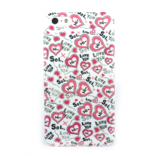 Купить Чехол-накладка Сердечки для iPhone 5 в интернет-магазине Ravta – самая низкая цена