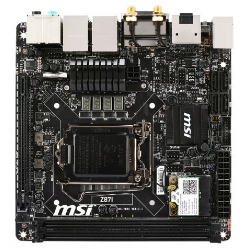 Купить Материнская плата MSI Z87I Socket-1150 Intel Z87 DDR3 mini-ITX AC`97 8ch(7.1) 2xGgE SATA3 RAID+DVI+H в интернет-магазине Ravta – самая низкая цена