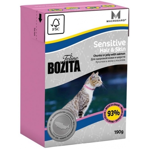 Купить Bozita super premium Кусочки в желе Для кожи и шерсти кошек с лососем (Sensitive Hair&Skin) 0,19кг в интернет-магазине Ravta – самая низкая цена