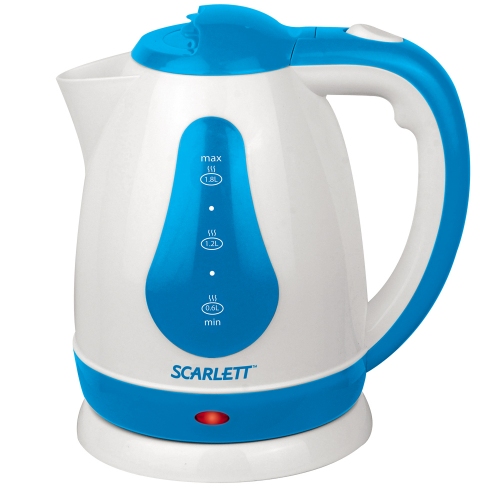 Купить Чайник Scarlett SC-EK18P29 белый с голубым в интернет-магазине Ravta – самая низкая цена