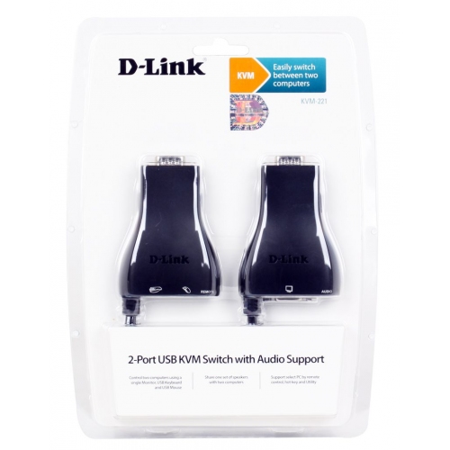 Купить Коммутатор Dlink 2-х портовый USB KVM (KVM-221) в интернет-магазине Ravta – самая низкая цена