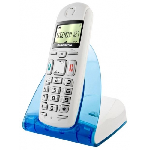 Купить Телефон DECT Sagemcom D27T  (белый/синий) в интернет-магазине Ravta – самая низкая цена