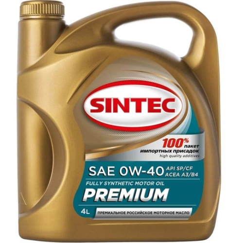 Купить Sintec Масло PREMIUM SAE 0W40 API SP/CF, ACEA A3/B4 4л в интернет-магазине Ravta – самая низкая цена