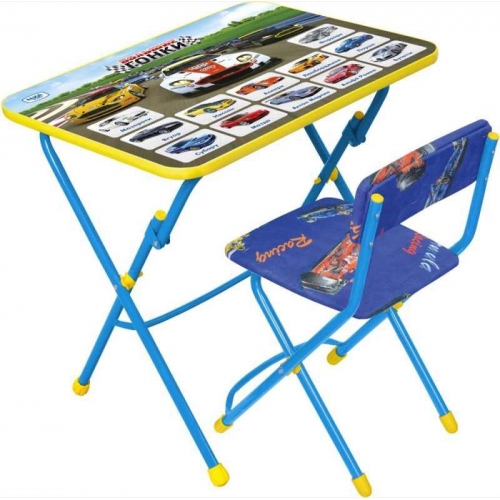 Купить Nika. Комплект КУ1/15 "Большие гонки" Стол+стул мягкий (синий) в интернет-магазине Ravta – самая низкая цена