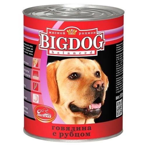 Купить Консервы Зоогурман для собак "BIG DOG" Говядина с рубцом 850г в интернет-магазине Ravta – самая низкая цена