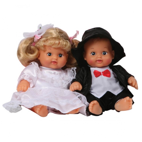 Купить Карапуз. Набор из 2-х кукол "Жених и невеста", цвет в ассорт. в сумке арт.213-037V в интернет-магазине Ravta – самая низкая цена