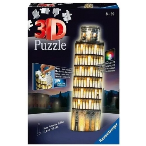 Купить Ravensburger. Пазл карт. 3D 216 арт.12515 "Ночная Пизанская башня"  (синяя коробка) в интернет-магазине Ravta – самая низкая цена