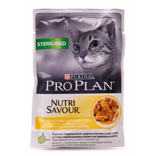Купить Консервы ProPlan NutriSaver пауч для стерилизованных кошек, курица  85г в интернет-магазине Ravta – самая низкая цена