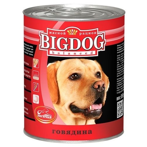Купить Консервы Зоогурман для собак "BIG DOG" Говядина 850г в интернет-магазине Ravta – самая низкая цена