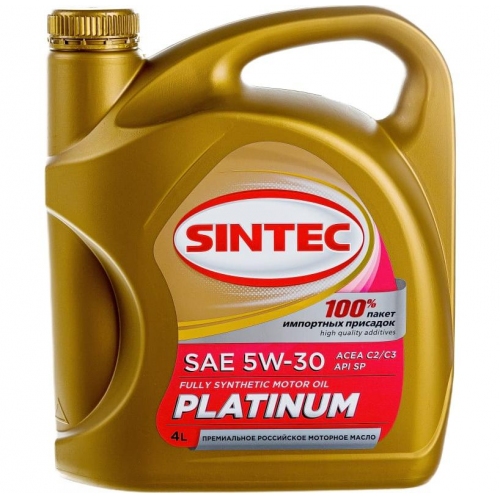 Купить Масло моторное Sintec Platinum SAE 5W-30 API SP, ACEA C2/C3 4л в интернет-магазине Ravta – самая низкая цена