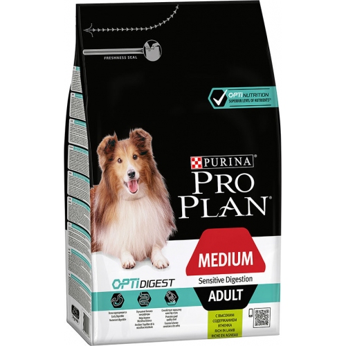 Купить ProPlan Dog ADULT MEDIUM Sensitive degistion,ягненок/рис 3кг. для взрослых собак средних пород. 1/4/ в интернет-магазине Ravta – самая низкая цена