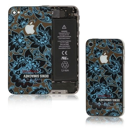 Купить Задняя панель Denis Simachev для iPhone 4 (черный/голубой) в интернет-магазине Ravta – самая низкая цена