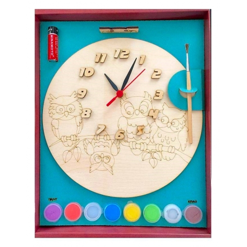 Купить Часы с циферблатом под роспись "Совы" с красками арт.ДНИ 7816 /20 в интернет-магазине Ravta – самая низкая цена