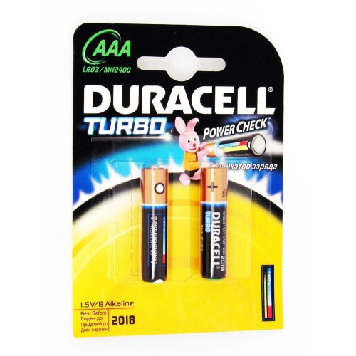 Купить Батарея Duracell LR03-2BL Turbo AAA 2шт в интернет-магазине Ravta – самая низкая цена