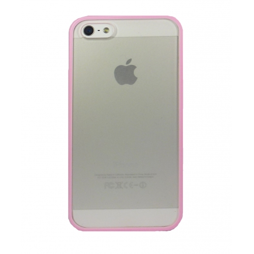 Купить Бампер с прозрачной задней крышкой для iPhone 5 (розовый) в интернет-магазине Ravta – самая низкая цена