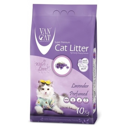Купить VAN CAT LAVENDER 10кг  Наполнитель комкующийся для кошачьего туалета с ароматом лаванды в интернет-магазине Ravta – самая низкая цена