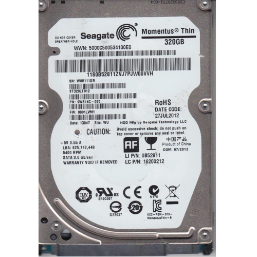 Купить Жесткий диск Seagate Original SATA 320Gb ST320LT012 (5400rpm) 16Mb 2.5" в интернет-магазине Ravta – самая низкая цена
